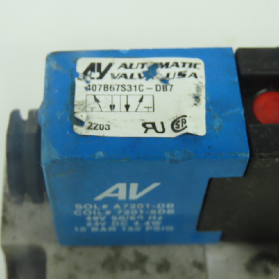 Automatic Valve 407B67S31C-DB7 Pneumatic Directional Solenoid Valve 24V 150PSIG