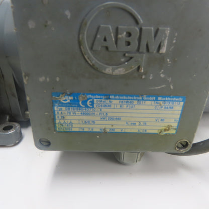 ABM DB10/G80/4D71C-4 0.25Kw 15:1 Inline Gear Motor 230/460V 3Ph 109RPM W/Brake