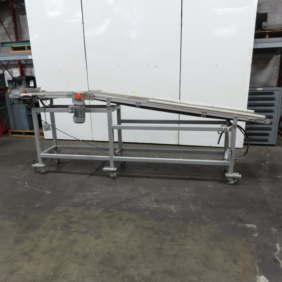 Gammerler 14" Belt Incline Discharge End Stop Slide Bed Conveyor 136" 138FPM