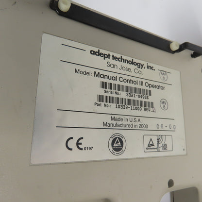 Adept 10332-11000 Manual Control III Operator Robot Teach Pendant Rev B