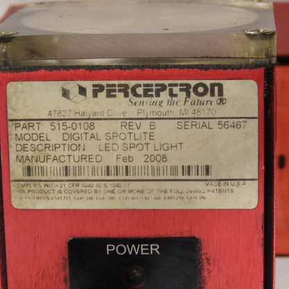 Perceptron 917-3011 Digital 2 TriCam Surface Sensor Rev 1 W/515-0108 Spotlite