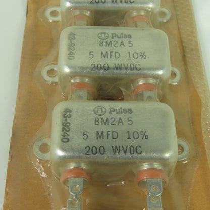 Pulse 43-9240 BM2A5 Capacitor Filter 5 MFD 200 WVDC Lot Of 4