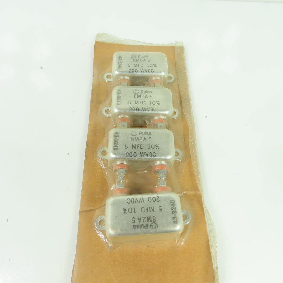 Pulse 43-9240 BM2A5 Capacitor Filter 5 MFD 200 WVDC Lot Of 4