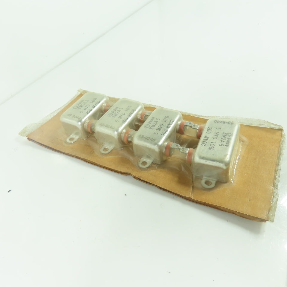 Pulse 43-9240 BM2A5 Capacitor Filter 5 MFD 200 WVDC Lot Of 4
