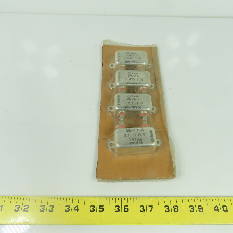 Pulse 43-9240 BM2A5 Capacitor Filter 5 MFD 200 WVDC Lot Of 4