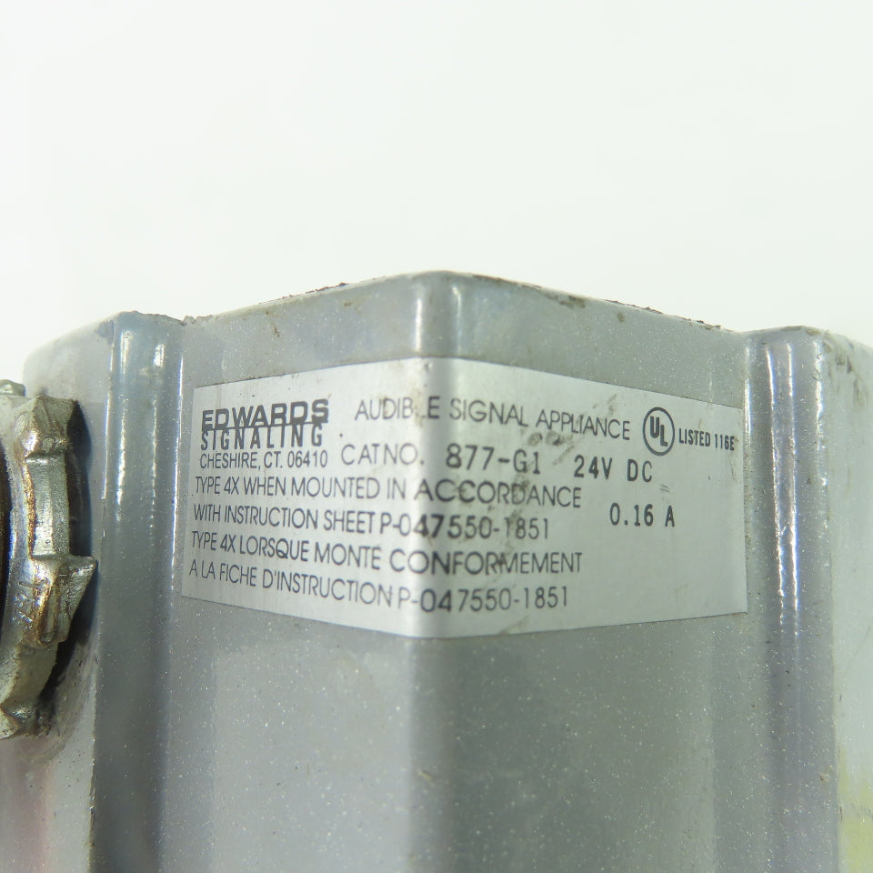 Edwards Signaling 877-G1 Signaling Device Alarm Vibrating Horn 24VDC