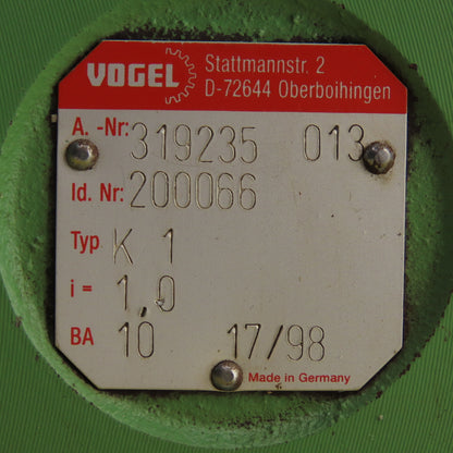 Vogel 319235 013 200066 1:1 Ratio Right Angle Gear Reducer Typ K1