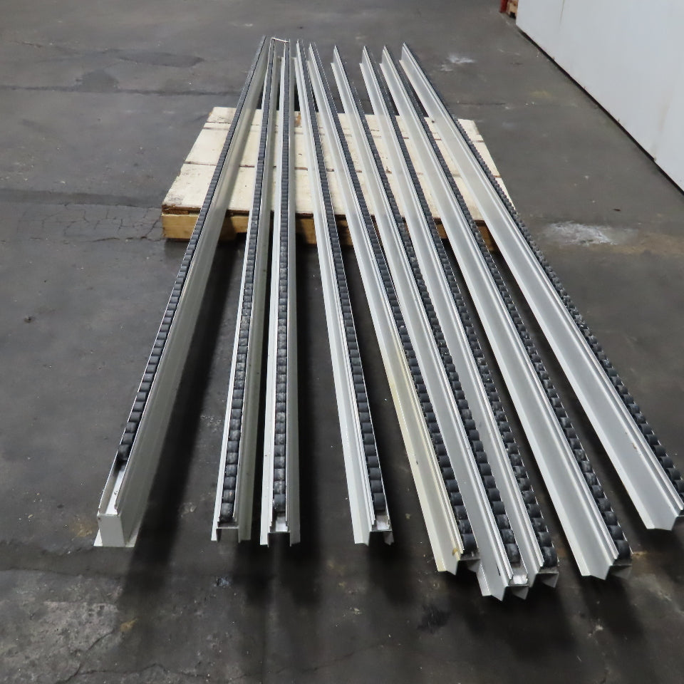 Wide Belt Sander Nylon Wheel Roller Guide Rail 1" Wheels 12' Long Lot Of 9