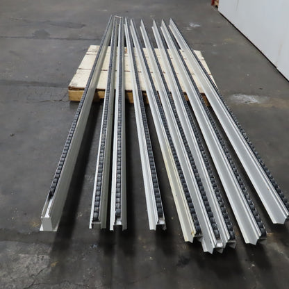 Wide Belt Sander Nylon Wheel Roller Guide Rail 1" Wheels 12' Long Lot Of 9