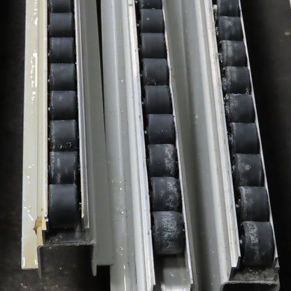 Wide Belt Sander Nylon Wheel Roller Guide Rail 1" Wheels 12' Long Lot Of 9