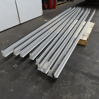Wide Belt Sander Nylon Wheel Roller Guide Rail 1" Wheels 12' Long Lot Of 9