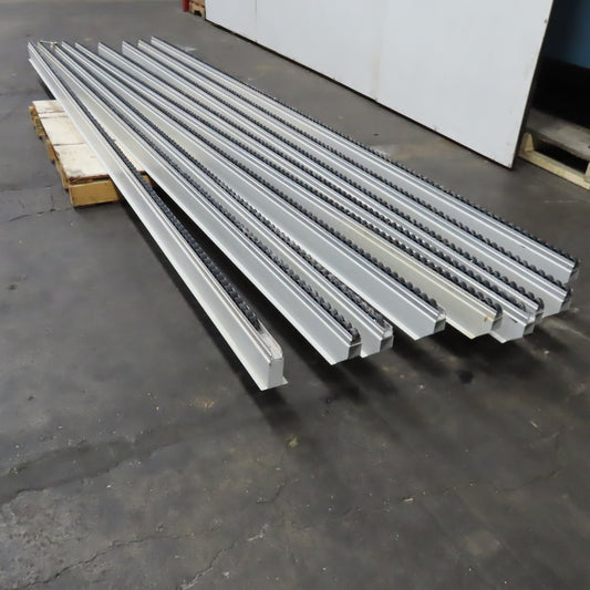 Wide Belt Sander Nylon Wheel Roller Guide Rail 1" Wheels 12' Long Lot Of 9