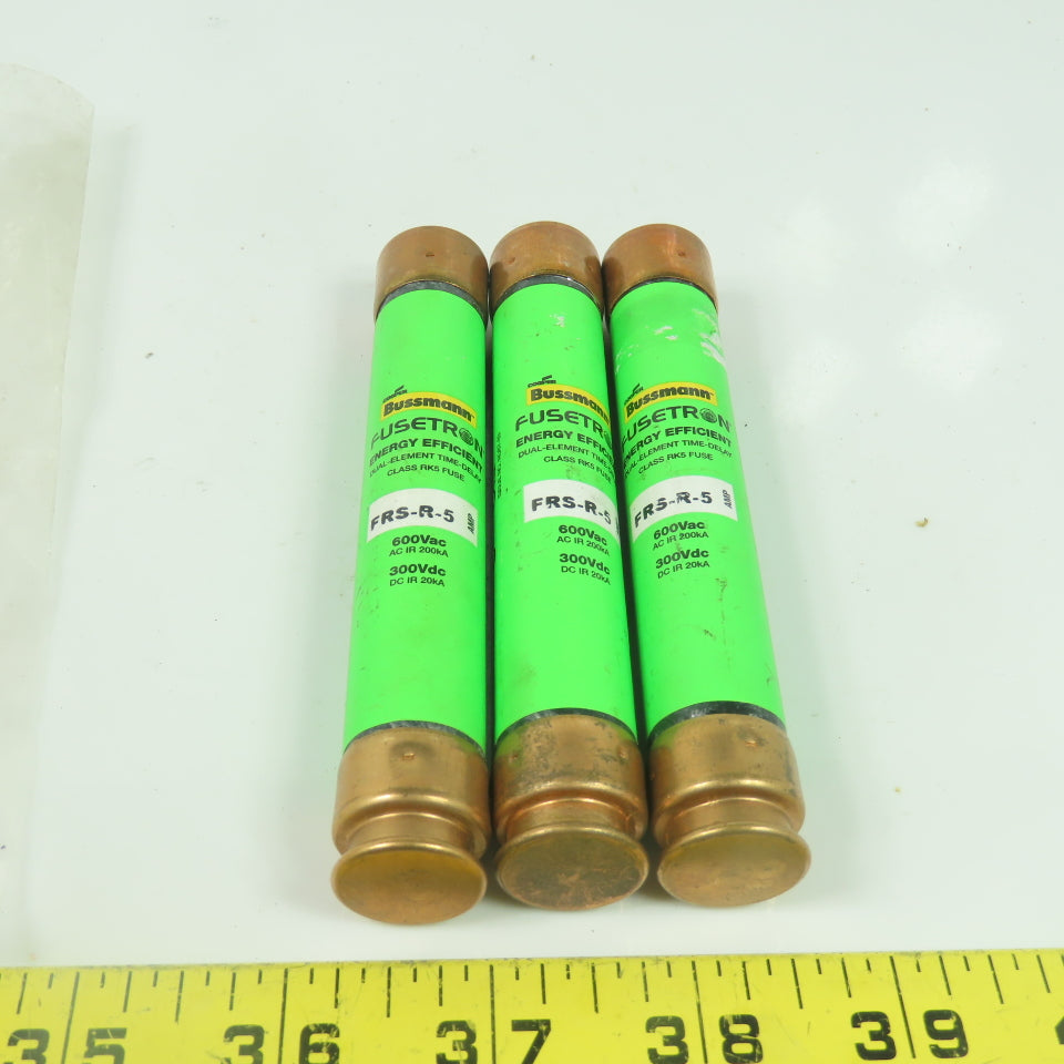 Bussmann Fuseton FRS-R-50 Energy Efficient 50A Time Delay Fuses 600VAC Lot Of 3