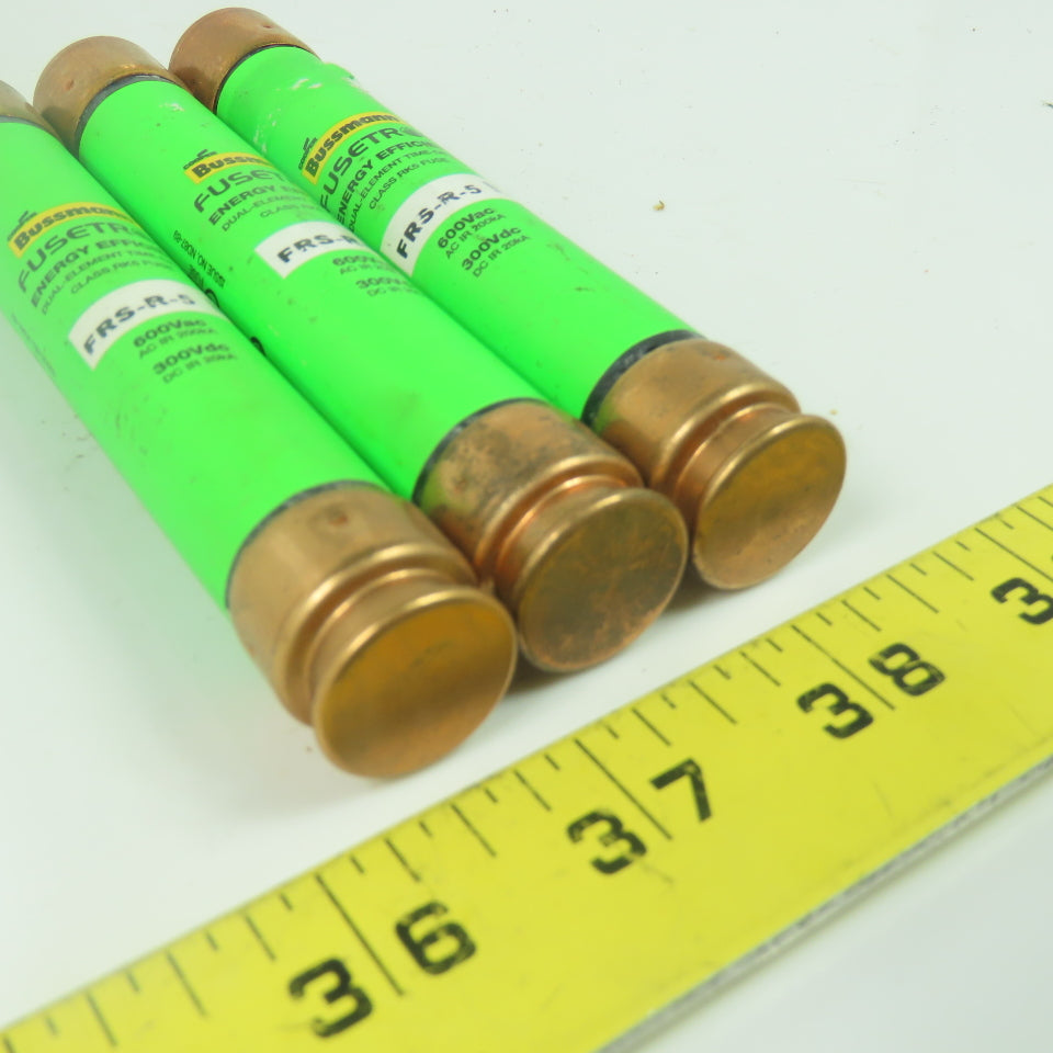 Bussmann Fuseton FRS-R-50 Energy Efficient 50A Time Delay Fuses 600VAC Lot Of 3