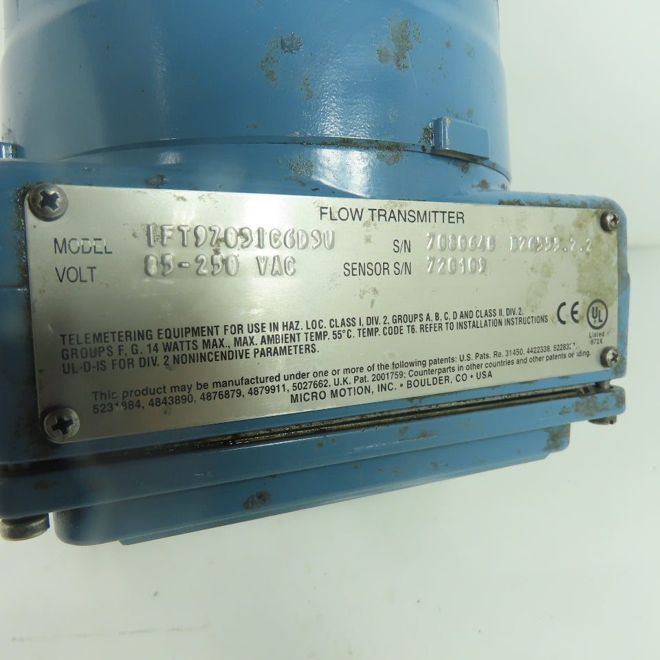 Micro Motion 1FT9703IC6D3U Flow Transmitter 85-250VAC