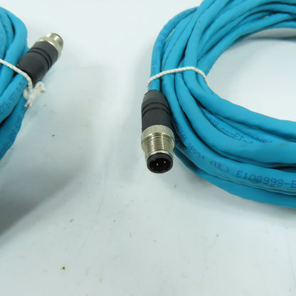 Lumberg 900004049 0985 806 100/10M M12 Ethernet Cordset 10M Long Lot Of 2