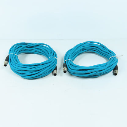 Lumberg 900004049 0985 806 100/10M M12 Ethernet Cordset 10M Long Lot Of 2