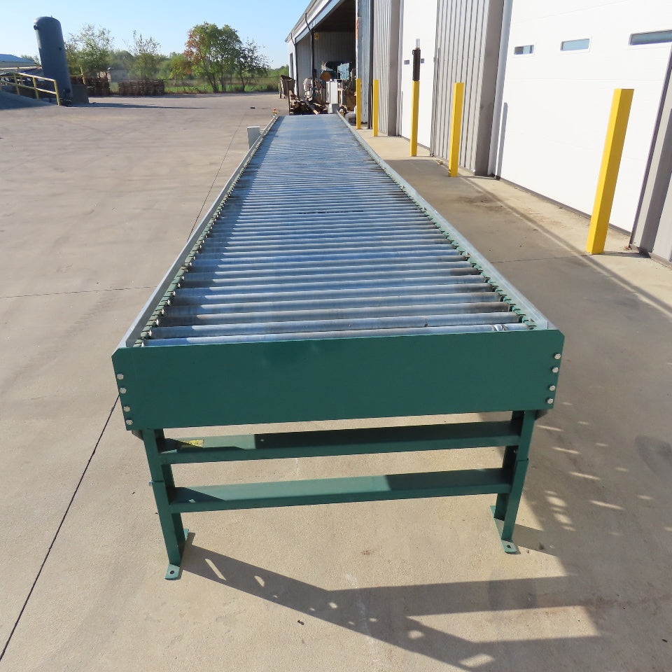Hytrol 42" W x 30' Long Friction Belt Drive Roller Conveyor 208-460V 3Ph 32FPM