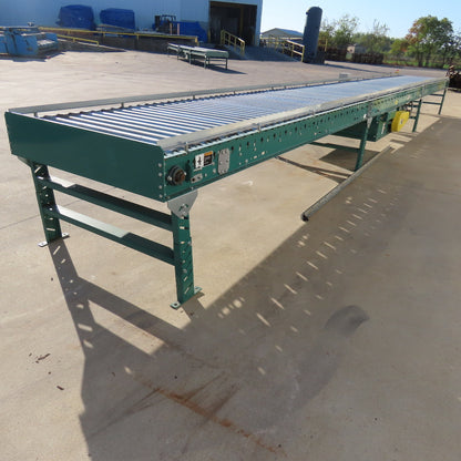 Hytrol 42" W x 30' Long Friction Belt Drive Roller Conveyor 208-460V 3Ph 32FPM
