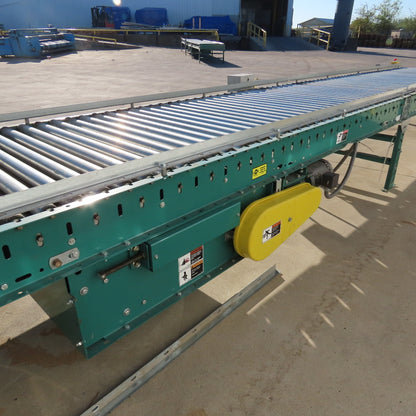 Hytrol 42" W x 30' Long Friction Belt Drive Roller Conveyor 208-460V 3Ph 32FPM