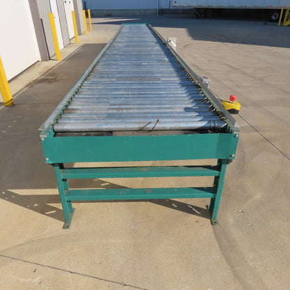 Hytrol 42" W x 30' Long Friction Belt Drive Roller Conveyor 208-460V 3Ph 32FPM