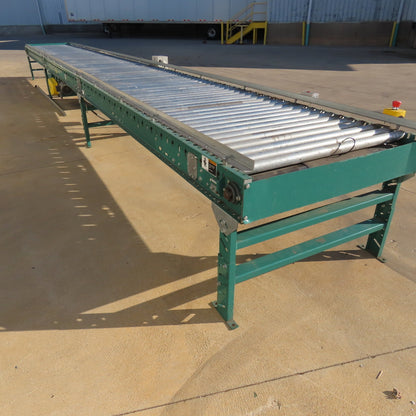 Hytrol 42" W x 30' Long Friction Belt Drive Roller Conveyor 208-460V 3Ph 32FPM