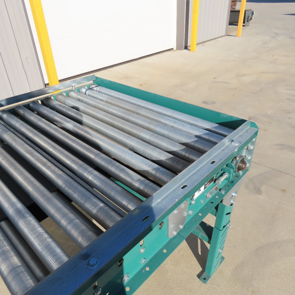 Hytrol 42" W x 30' Long Friction Belt Drive Roller Conveyor 208-460V 3Ph 32FPM