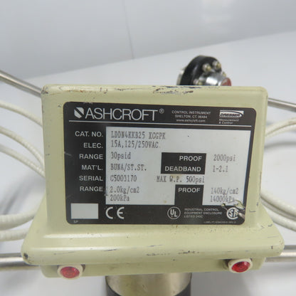 Ashcroft LDDN4KKB25 XCGPK Differential Pressure Switch W/ (2) Ashcroft Type 200