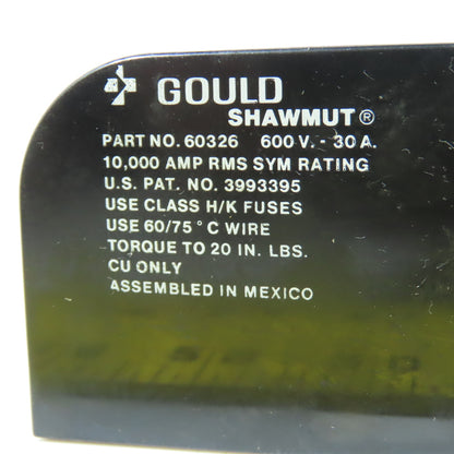 Gould Shawmut 60326 30A 600V Single Pole Fuse Holder Class H/K Lot Of 6