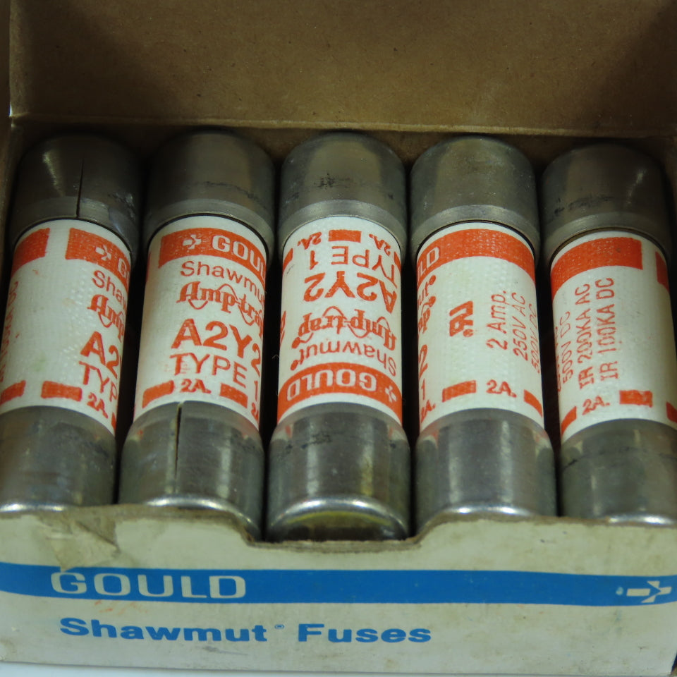 Gould Shawmut A2Y2 Amp-Trap Type 1 2 Amp Fuses 250VAC Box Of 10
