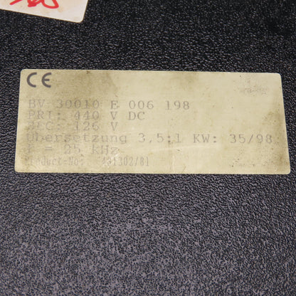 BV 30010 E 006 198 3.5:1 KW Transformer Pri 440V DC Sec 126V F=25KHZ