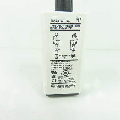 Allen Bradley 700-HS12AU120 Ser A Time Delay Relay 120VAC/DC