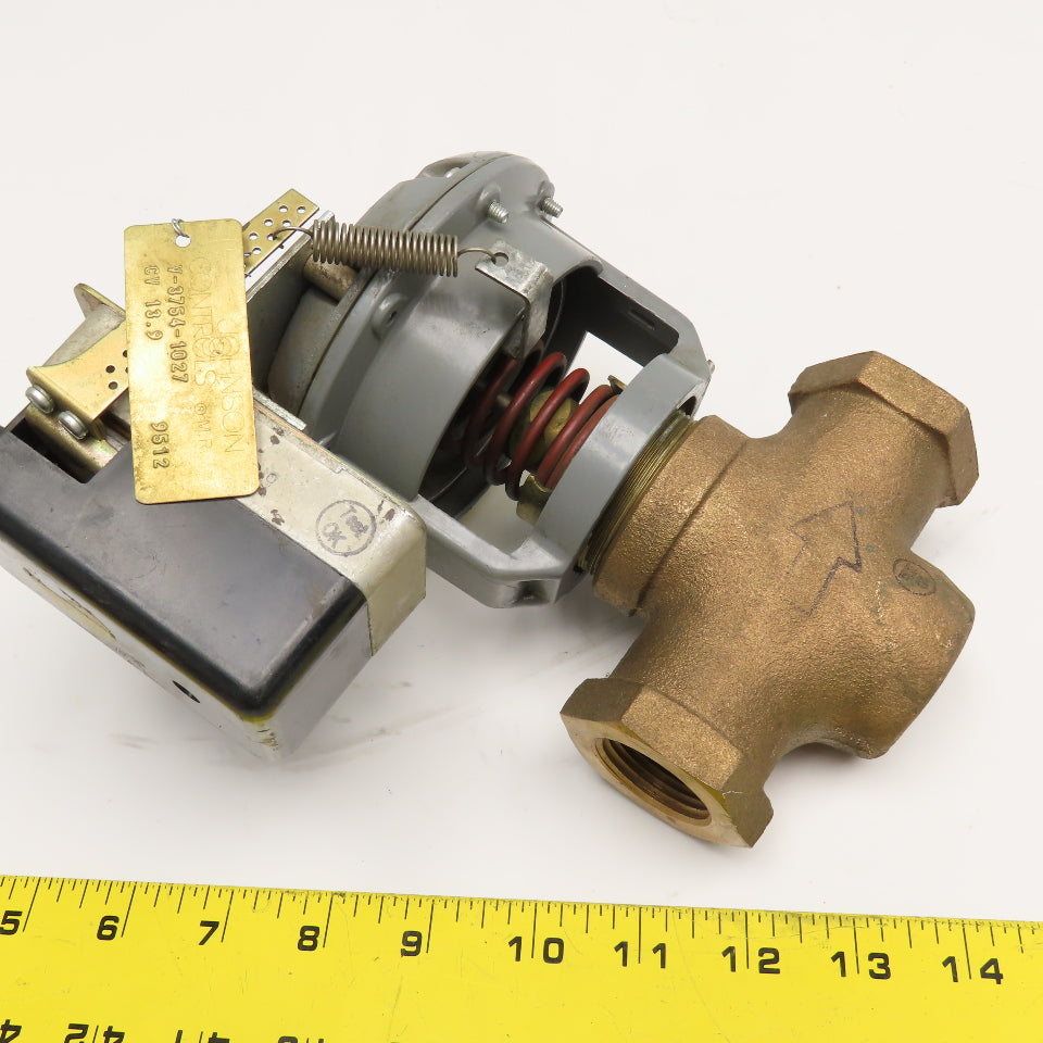 Johnson Controls V-3754-1027 1" Bronze Cage Trim Valve V-3000-1 Actuator