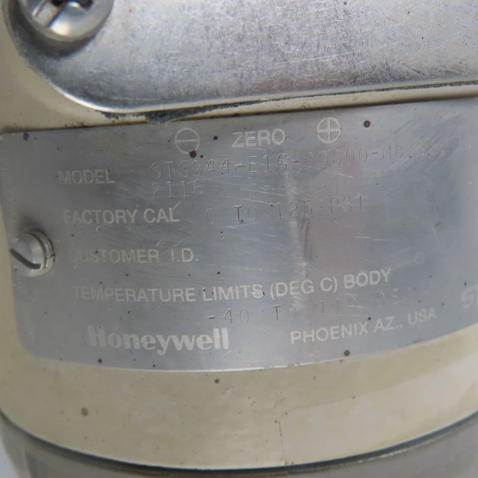 Honeywell STG944-E1G-00000-MB.S1.F1D3-2116 Pressure Transmitter 0-125PSI