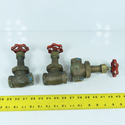 Walworth 200 3/4" NPT Inline Brass Valve Lot Of 3