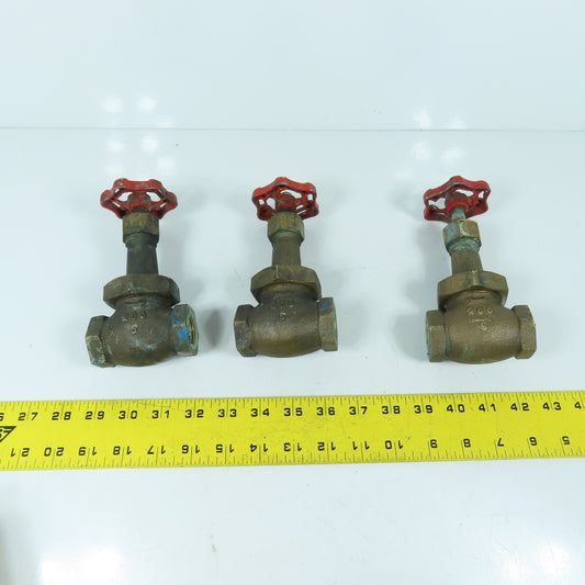 Walworth 200 3/4" NPT Inline Brass Valve Lot Of 3