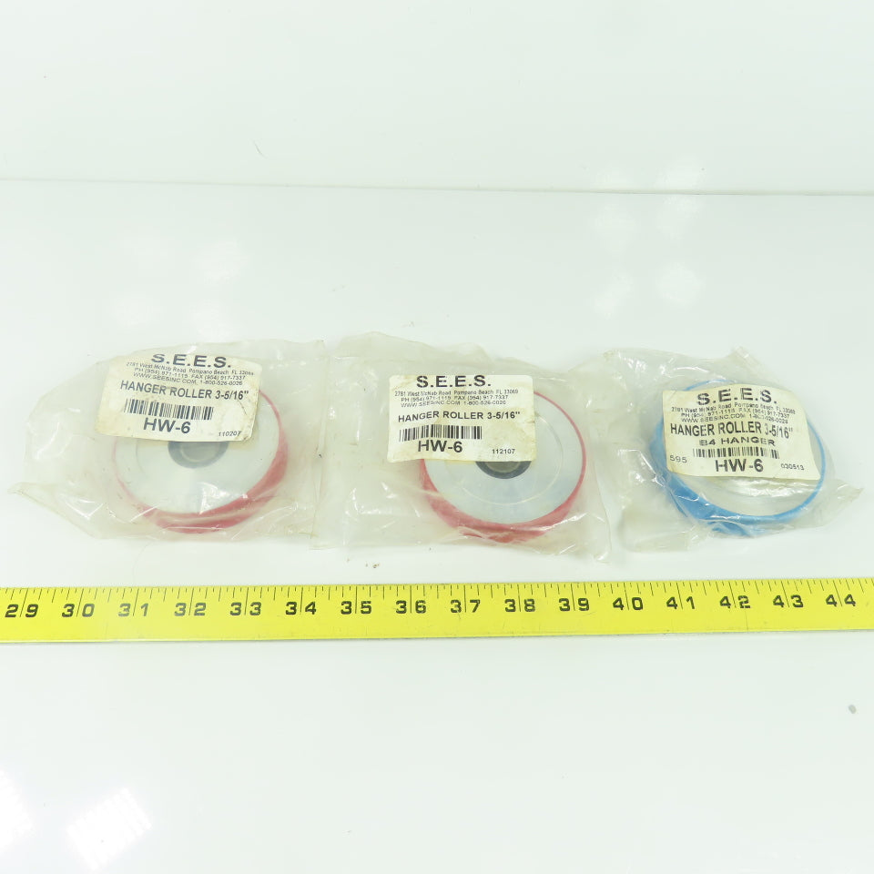 SEES HW-6 Hanger Roller 3-5/16" Lot Of 3