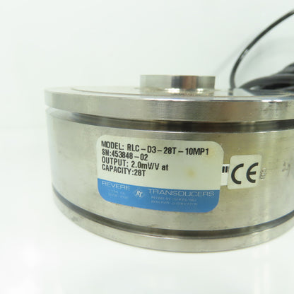 Revere Transducers RLC-D3-28T-10MP1 Compression Disk Load Cell 2.0mV/V 28T Cap.