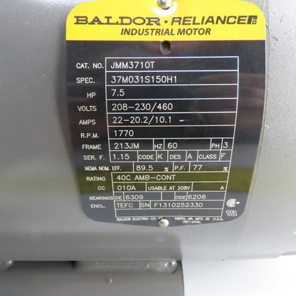 Baldor JMM3710T 7.5HP AC Electric Motor 1770RPM 208-230/460V 3PH 213JM Frame New