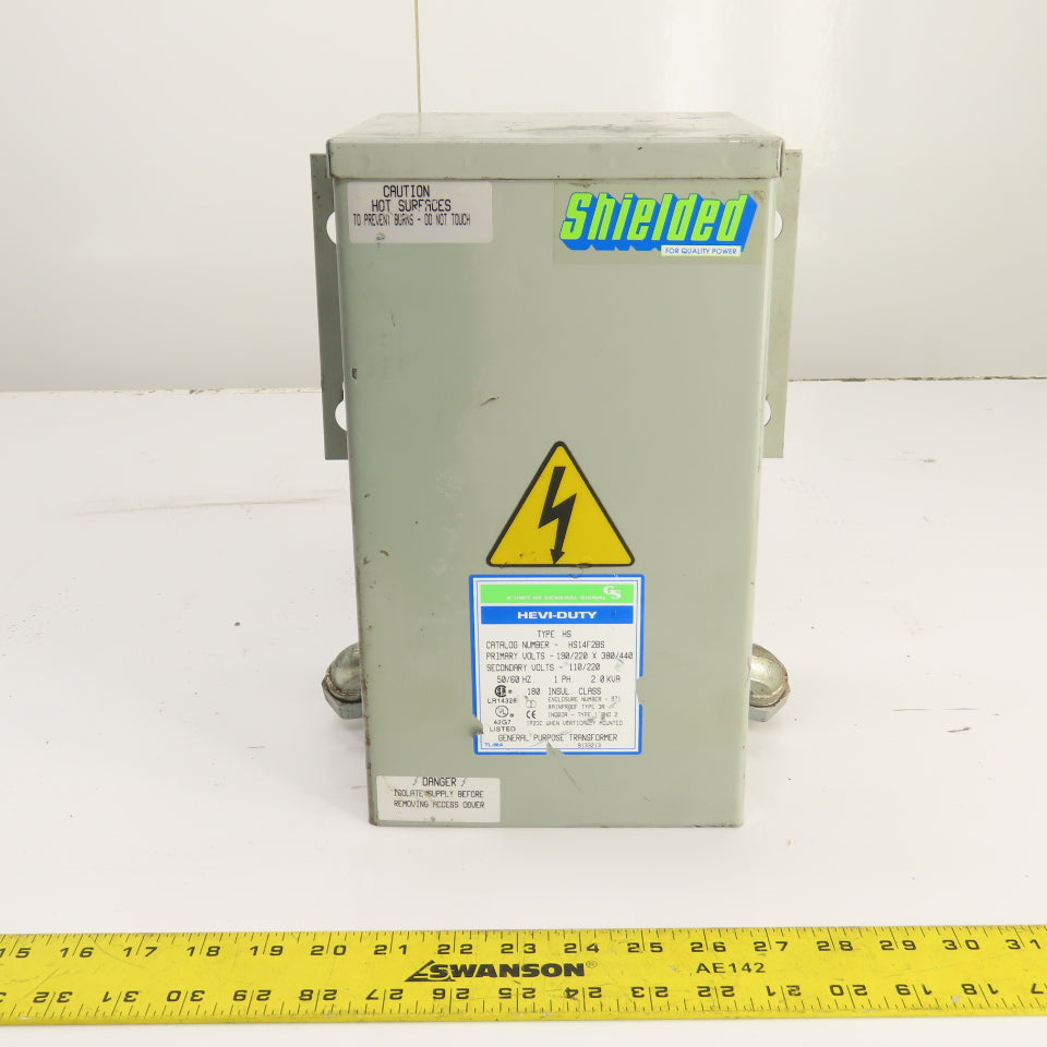 Hevi-Duty HS14F2BS 2.0kVA 1PH Transformer Pri 220/440 Sec 110/220 50/60HZ Tested