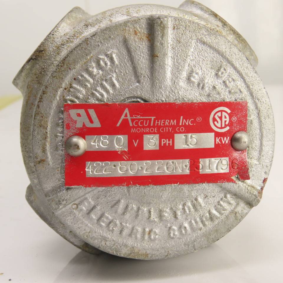 Accutherm 422-80-226N-23 15KW Screw Plug Immersion Heater 480V 3PH 41" Depth