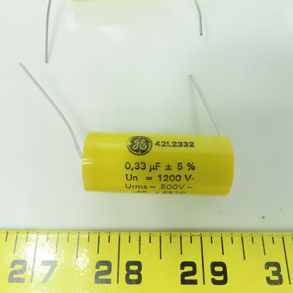 General Electric 42L2332 Film Capacitor Un=1200V Urms=500V 0.33uF Lot Of 2