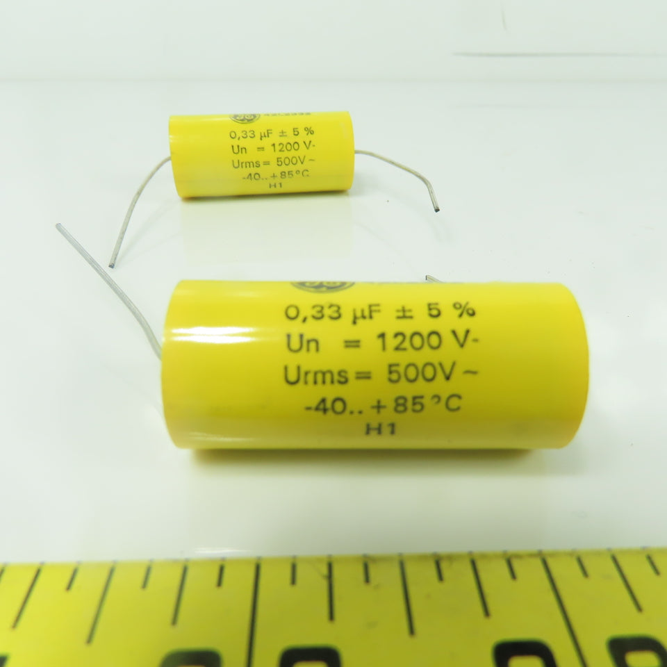 General Electric 42L2332 Film Capacitor Un=1200V Urms=500V 0.33uF Lot Of 2