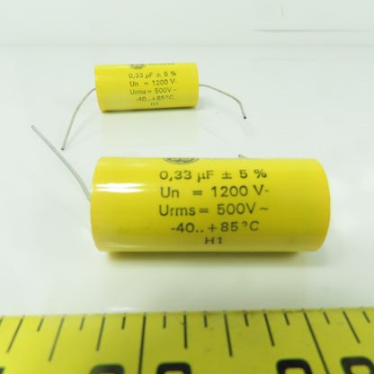 General Electric 42L2332 Film Capacitor Un=1200V Urms=500V 0.33uF Lot Of 2