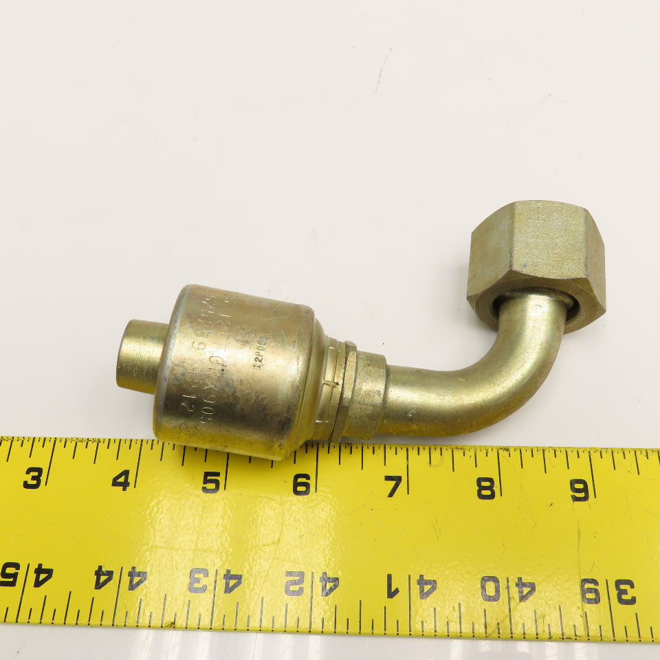 Gates 12G 12FFORX 90XS 3/4" Hose ID x 3/4" Female Flat Face Swivel Elbow 90°