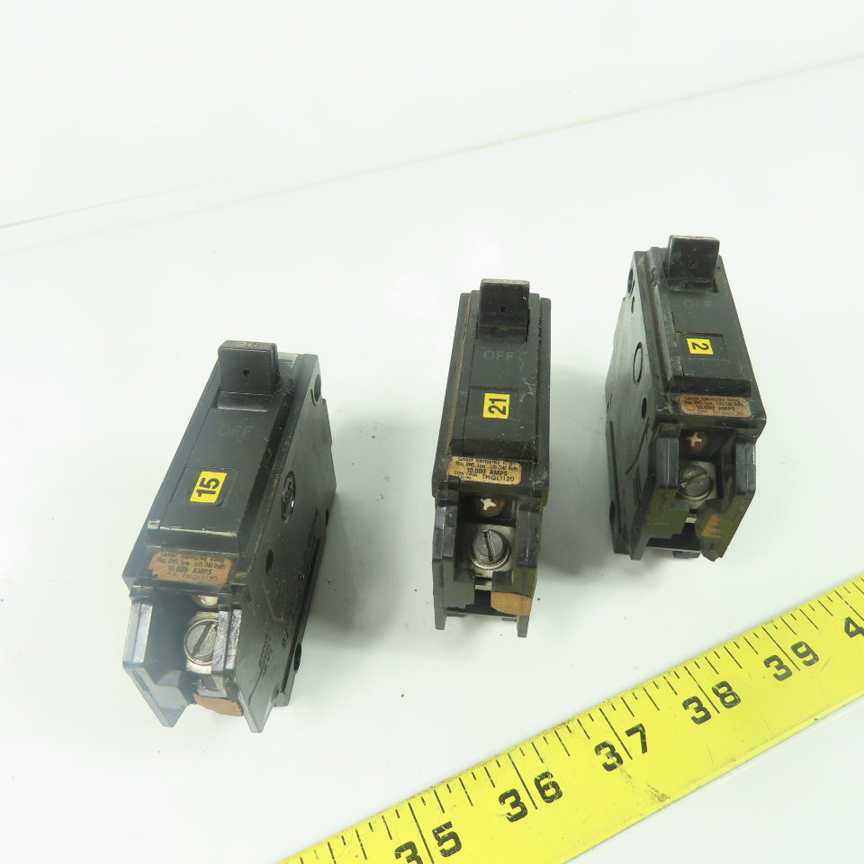 GE General Electric THQL1120 20A 120/240V Circuit Breaker 1-Pole Lot Of 3