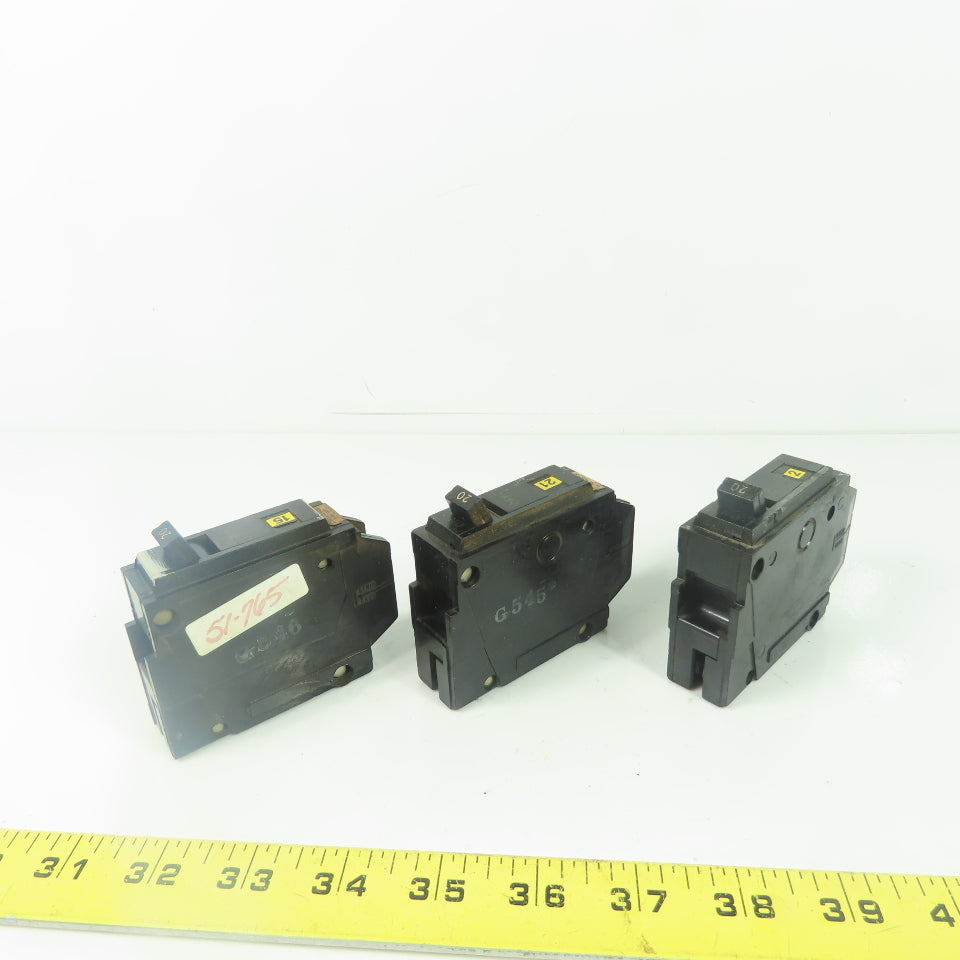 GE General Electric THQL1120 20A 120/240V Circuit Breaker 1-Pole Lot Of 3