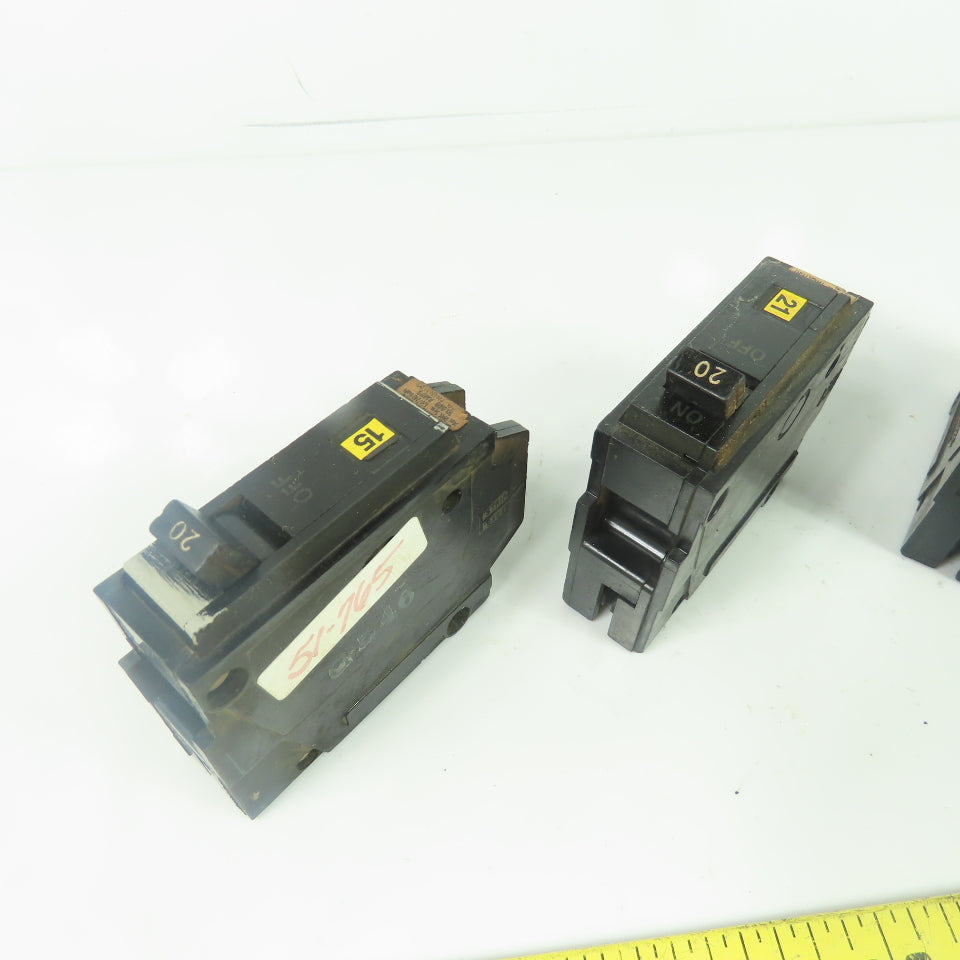 GE General Electric THQL1120 20A 120/240V Circuit Breaker 1-Pole Lot Of 3