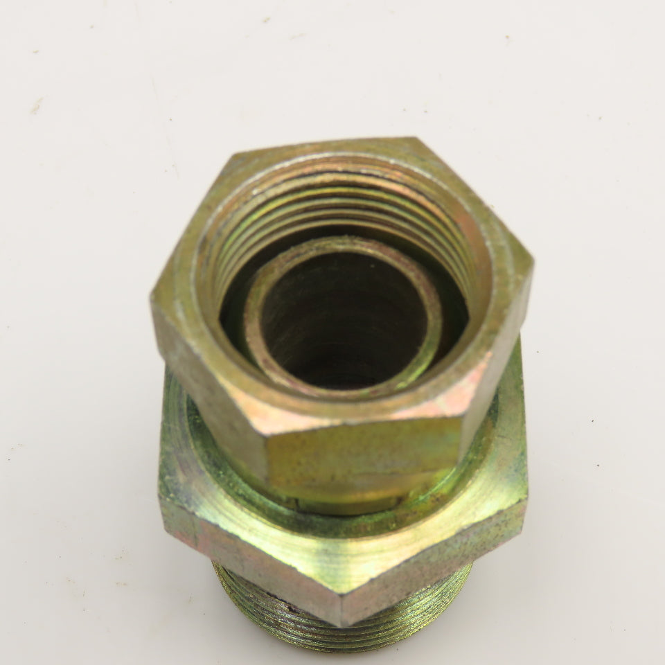 1" NPT Male x 3/4" NPSM Swivel Female Flare Seat Hydraulic Fitting