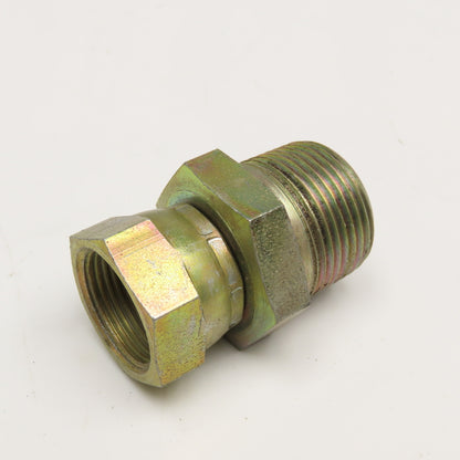 1" NPT Male x 3/4" NPSM Swivel Female Flare Seat Hydraulic Fitting